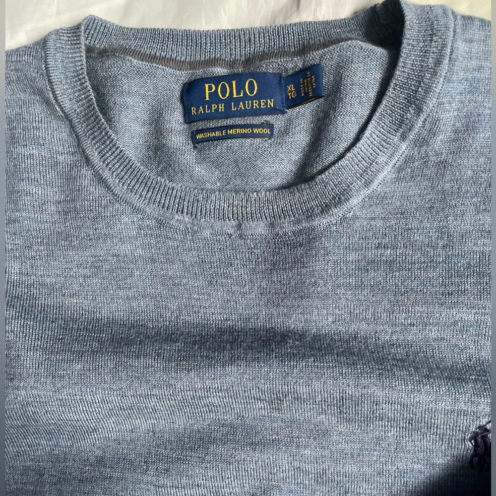 Polo Ralph Lauren Washable Merino Wool Light  Blue Sweater  XL Pullover NWOT